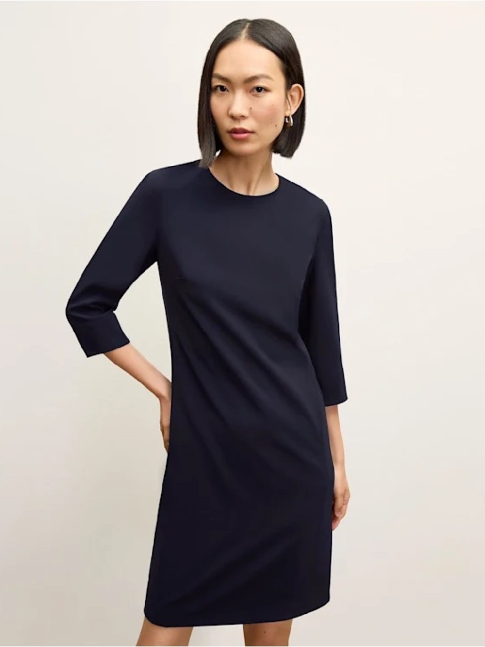 M.M. Lafleur Lancia Travel Dress in Dark Navy OrigamiTech Size 12
